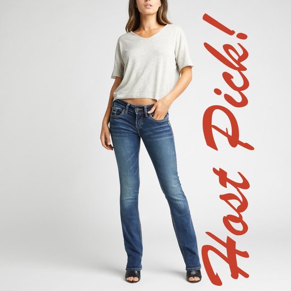 Silver Jeans New Womens Suki Mid Rise Slim Bootcut Jeans Fluid Denim Womens 🎉HP - Picture 1 of 17